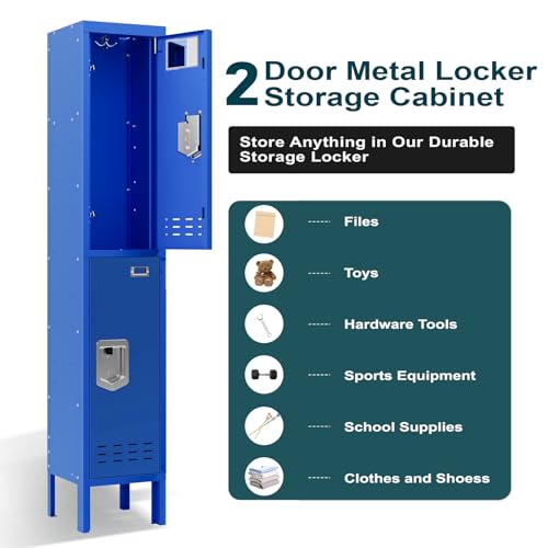 Metal Cabinet Home Office Storage,Lockers,Lockable Employees Metal Locker with Door,54" Height Steel Locker,Lockable Steel Locker for Gym,School,Home