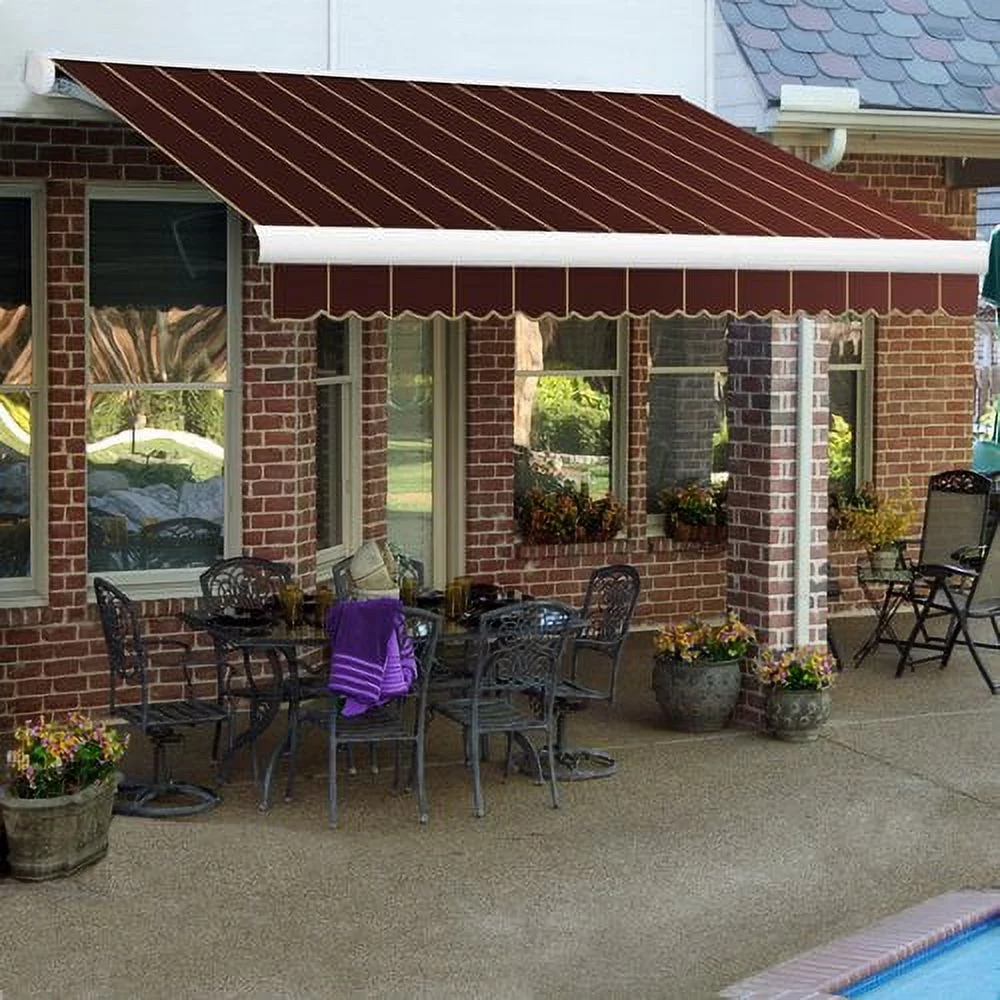 Awntech Key West Full-Cassette Left Motor with Remote Motorized Retractable Awning