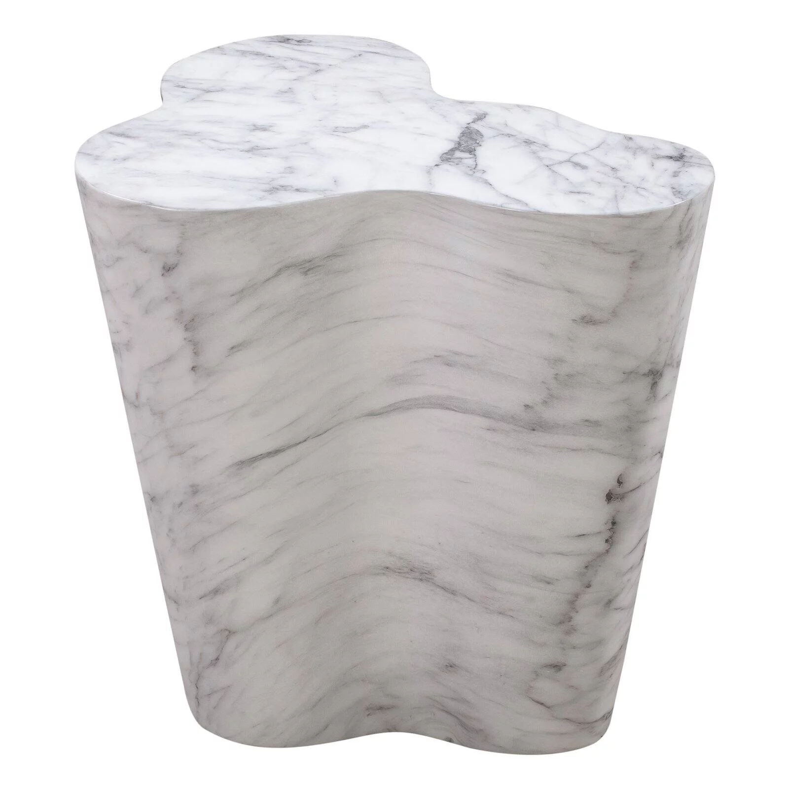 TOV Furniture Slab White Marble Side Table