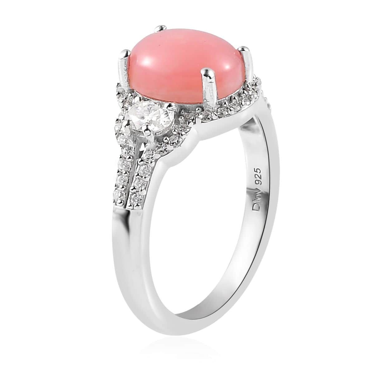 Shop LC Pink Opal Moissanite Oval 925 Sterling Silver Platinum Plated Ring for Women Jewelry Size 8 Ct 1.8 Birthday Gifts for Women