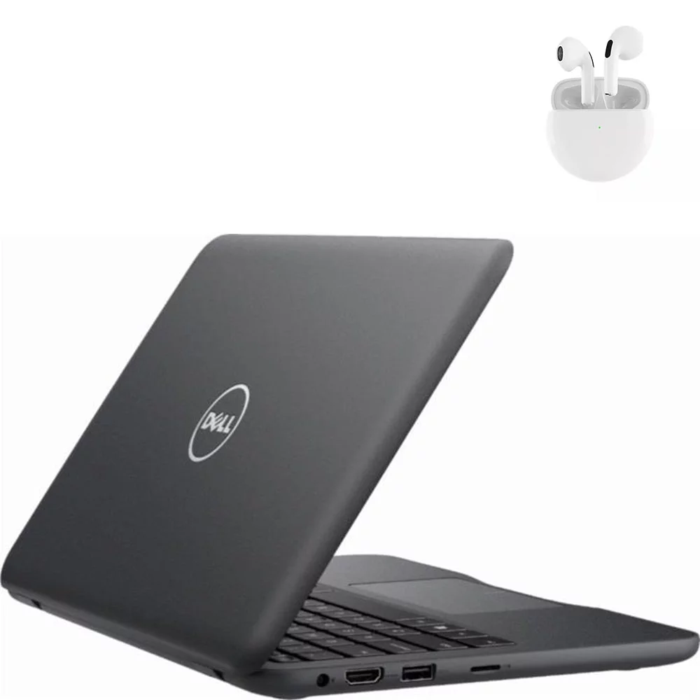 Restored Dell 3180 11.6" Laptop Computer Intel CPU 4GB RAM 128GB SSD Wi-Fi Webcam with Wireless Earbuds - Windows 10 PC (Refurbished)