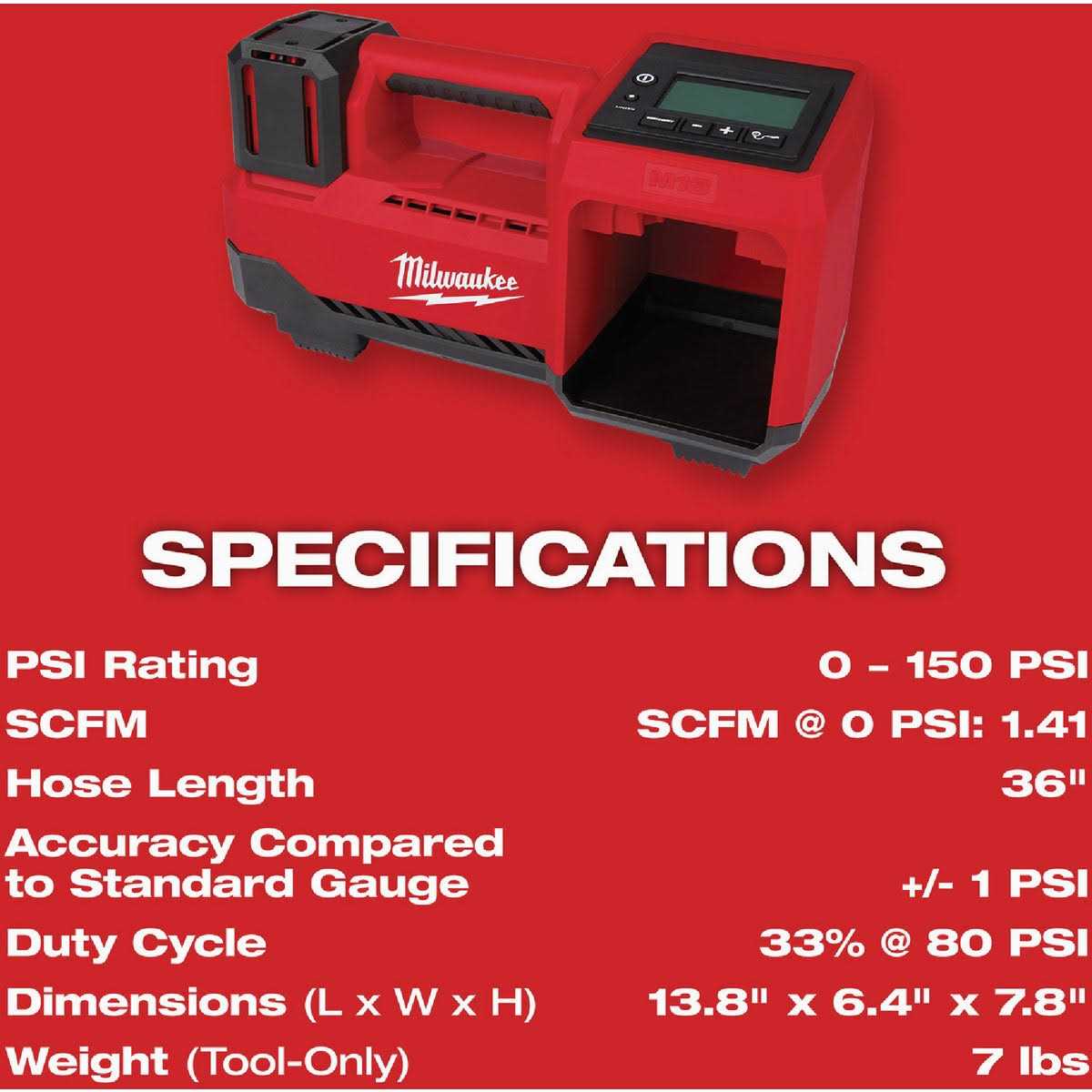 2848-20 Milwaukee M18 Inflator - Sports Supplies Online Store
