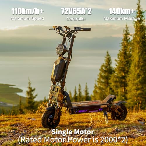 Mars 11 GTR Electric Scooter for Adults,72V 45AH Battery, 2000w*2 Dual Motors Electric Scooter,Up to 69mph - Radiant Selections