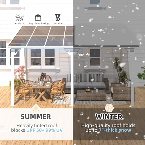 AECOJOY 10&rsquo; x 10&rsquo; Gazebo, Wall Mounted Gazebos Pergola on Clearance, Outdoor Patio Lean to Gazebo Awnings for Deck, Porch