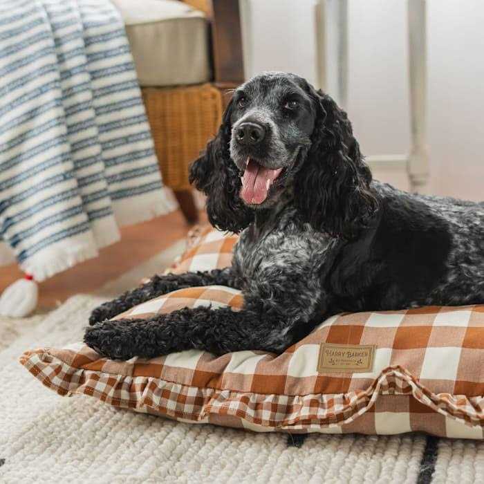 Harry Barker 24 x 5 Brown Gingham Print Envelope Dog Bed - Pet Supplies online store