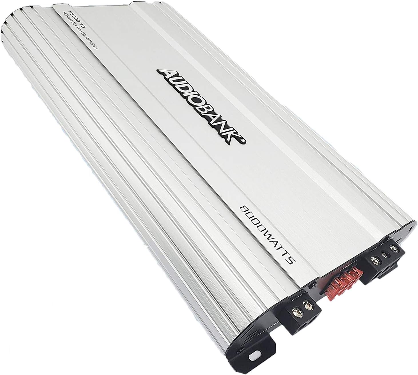 Audiobank Monoblock 8000 WATTS Amp Class D 1ohm Car Audio Stereo Amplifier Remote Turn On/Off Circuit/Heavy-Duty Aluminium Alloy Heatsink Power and