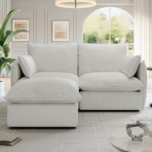 Cloud Modular Sectional Sofa, Waterproof Down Filled Sectional Sofas, High Backrest V Shaped 5 Seater Sectional Couches for Living Room
