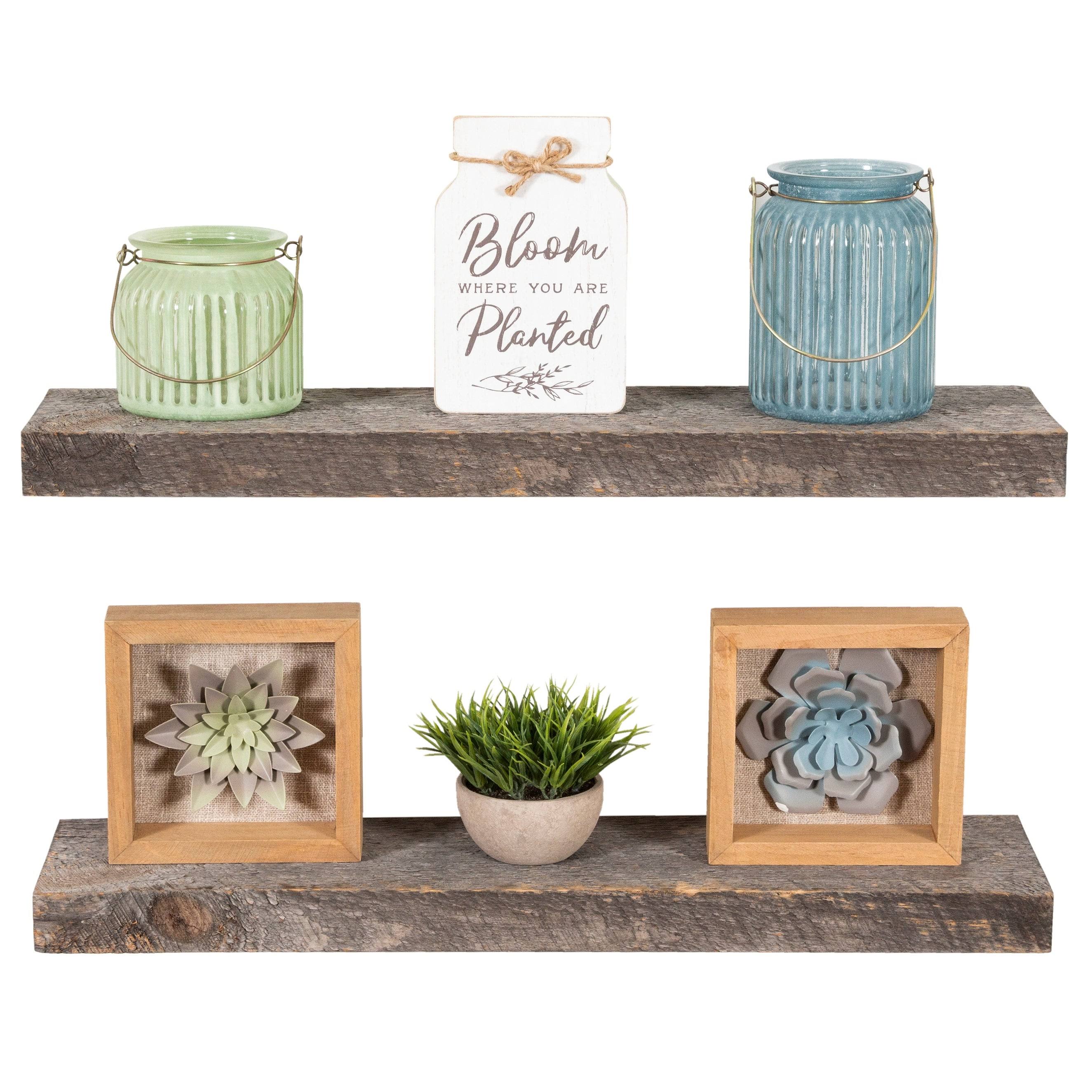 Floating Shelves Rustic Wood Wall Shelf USA Handmade Set of 2 - 36x22 x 5.5x22 - Special Walnut