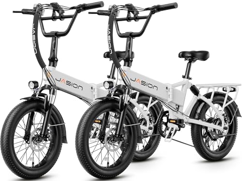 Jasion EB7 2.0/ST Electric Bike for Adults, 1200W Peak Motor 28MPH Max Speed Folding Ebike, 48V 10AH Removable Battery