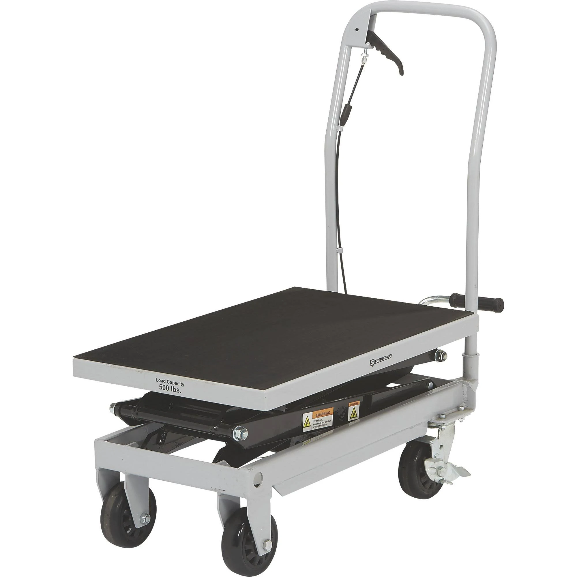 Strongway 2-Speed Hydraulic Rapid XT Lift Table Cart - 500-Lb. Capacity, 50 3/4inch Lift Height