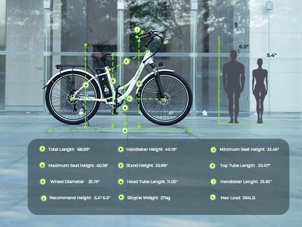 isinwheel M60 Electric Bike for Adults 750W 28mph Ebike with 48V 13Ah Removable Battery, USB Charging Port, 7 Speed Gearshift