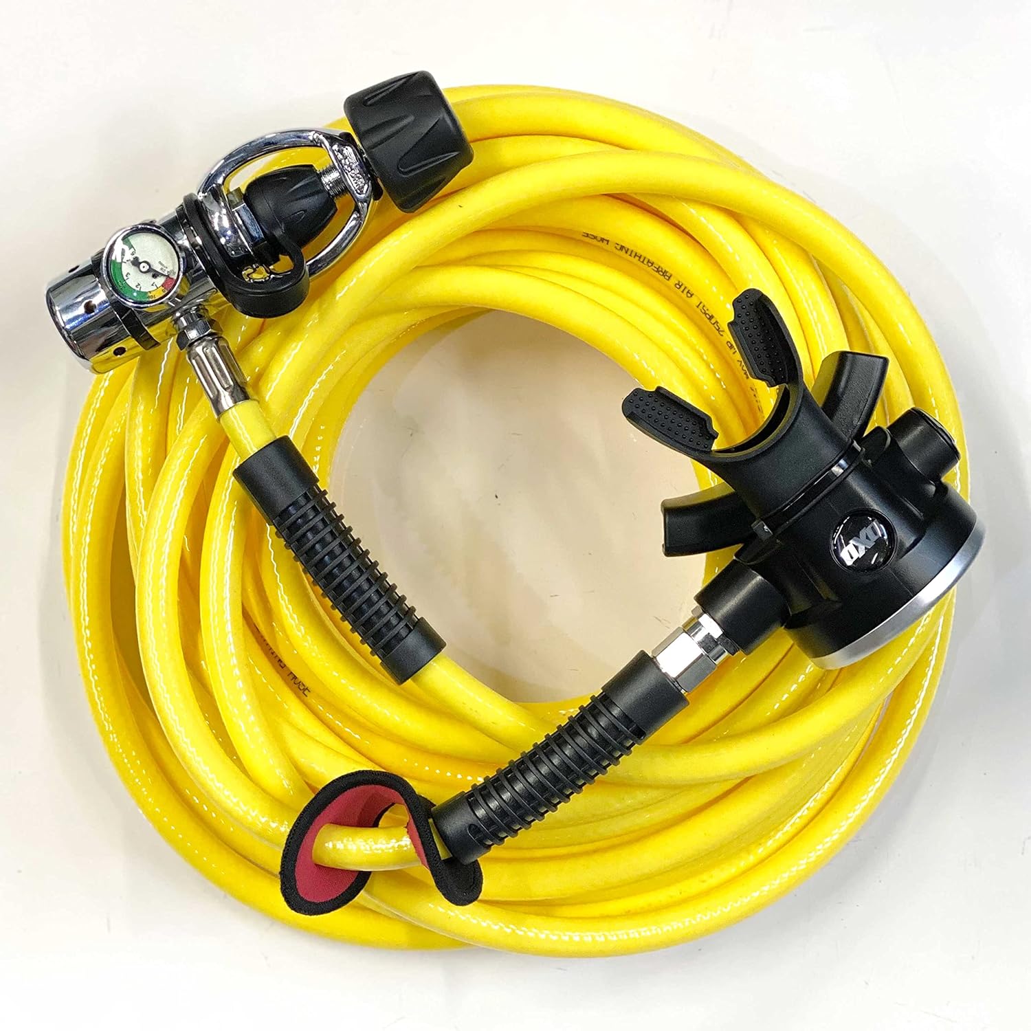 DXDiver Hookah Kayak Diving Regulator Hose Kit DxD First and Second Stage Reg Button Gauge Long Hose Ideal for Boat Cleaning Dock Maintenance and