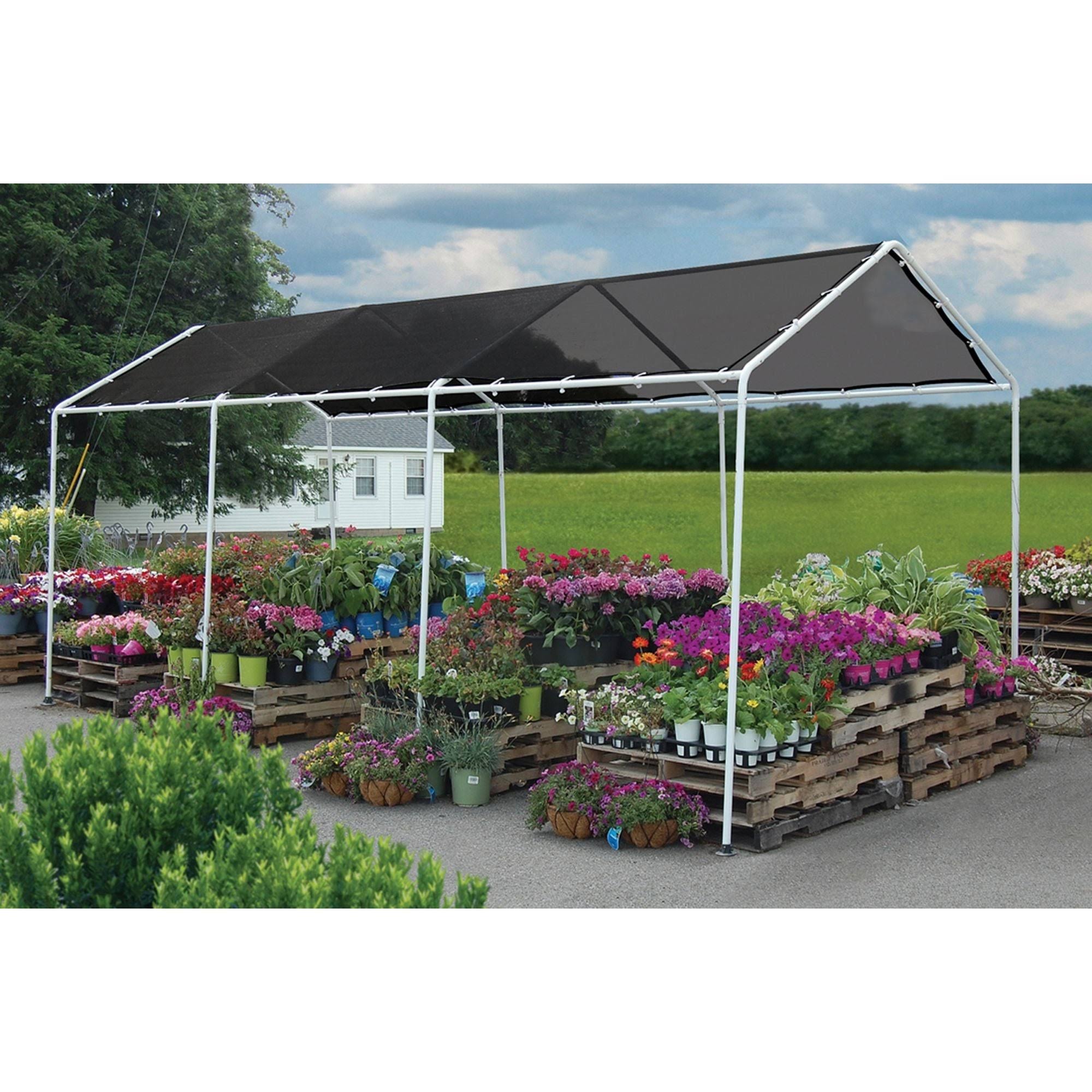 ShelterLogic 8 ft. W x 20 ft. D Shade Canopy, Black
