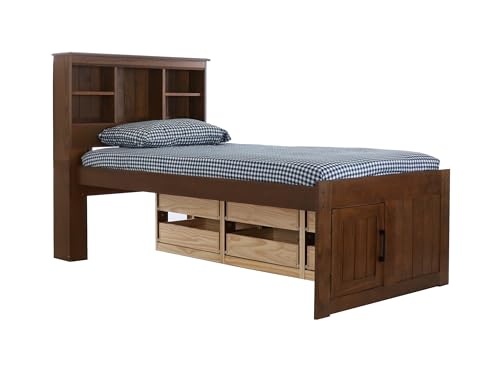 Discovery World Furniture White Full Bookcase Bed with 6 Drawers