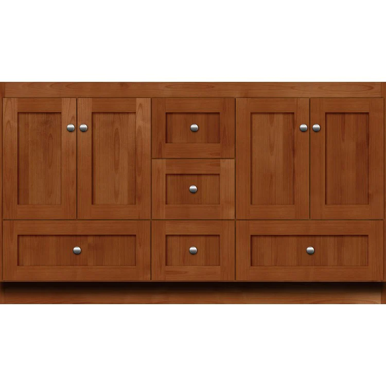 Simplicity Shaker 60"W x 21"D x 34.5"H Single Bathroom Vanity Cabinet Only with Center Drawers