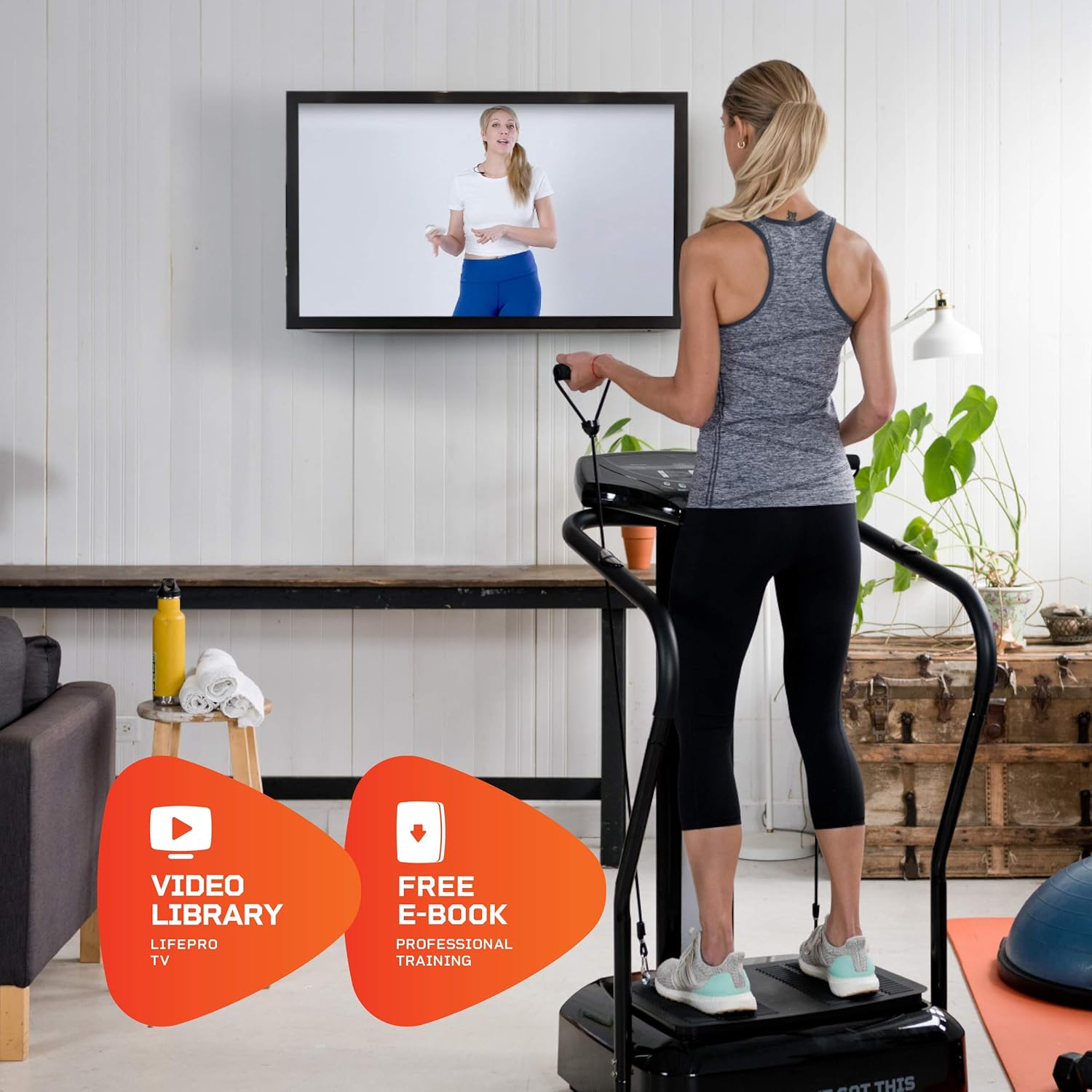 LifePro Rhythm Viberation Plate Machine - Professional Whole Body Vibration Platform for Home Fitness