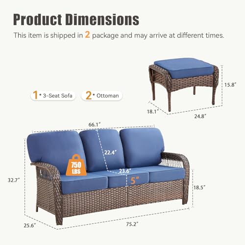 7 Pieces Outdoor Furniture Set with Swivel Chairs