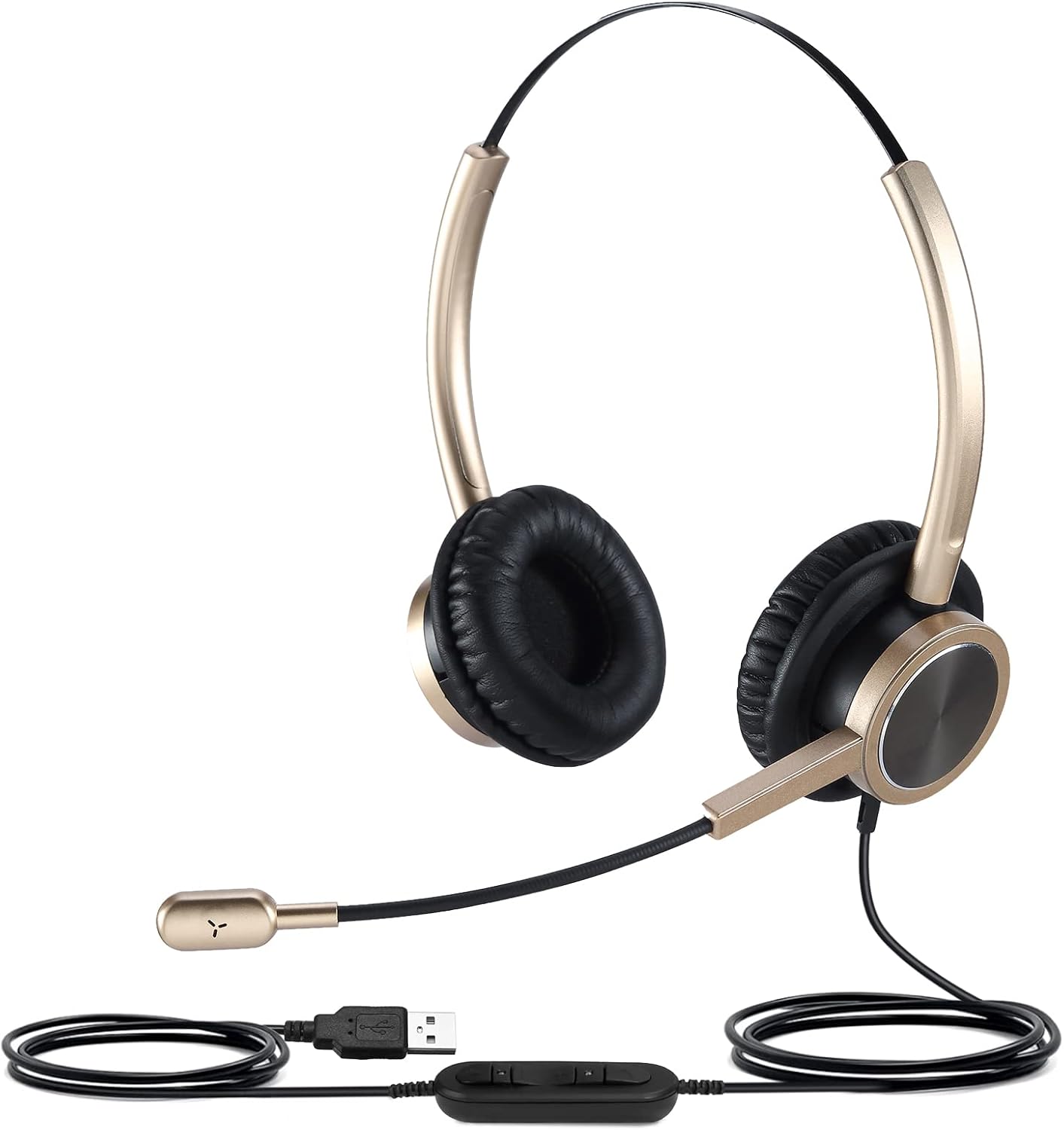 USB PC Headset for Zoom Conferencing, PC Video Call Headset with Mute Button, Teams Meeting Headset with Noise Cancelling Microphone & Volume Control