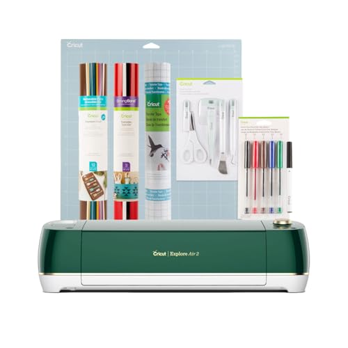 Cricut Explore Air 2 Starter Bundle - Includes 50 images & 10 fonts, Materials, Tool Set, Trimmer, Transfer Tape, Machine Mats & TrueControl Knife