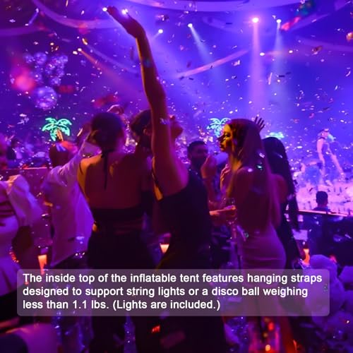 CZGBRO Large Inflatable Nightclub with Light, 20X16.5X12FT White Disco Cube Gazebo Event House Portable Inflatable Party Tent for Birthday, Wedding