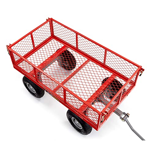Gorilla Carts Steel Utility Wagon w/ Removable Side Panels, 1000 lb Capacity, Gray