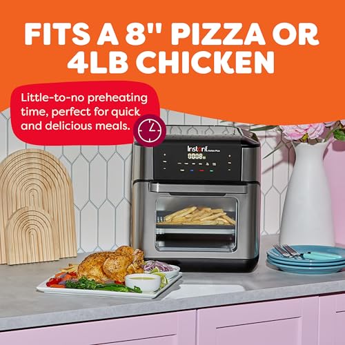 Instant Pot 10QT Air Fryer, 7-in-1 Functions with EvenCrisp Technology that Crisps, Broils, Bakes, Roasts, Dehydrates, Reheats & Rotisseries