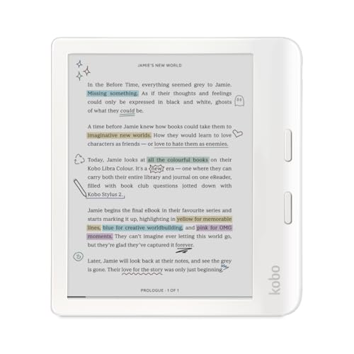 Kobo Libra Colour White eReader with Case Bundle