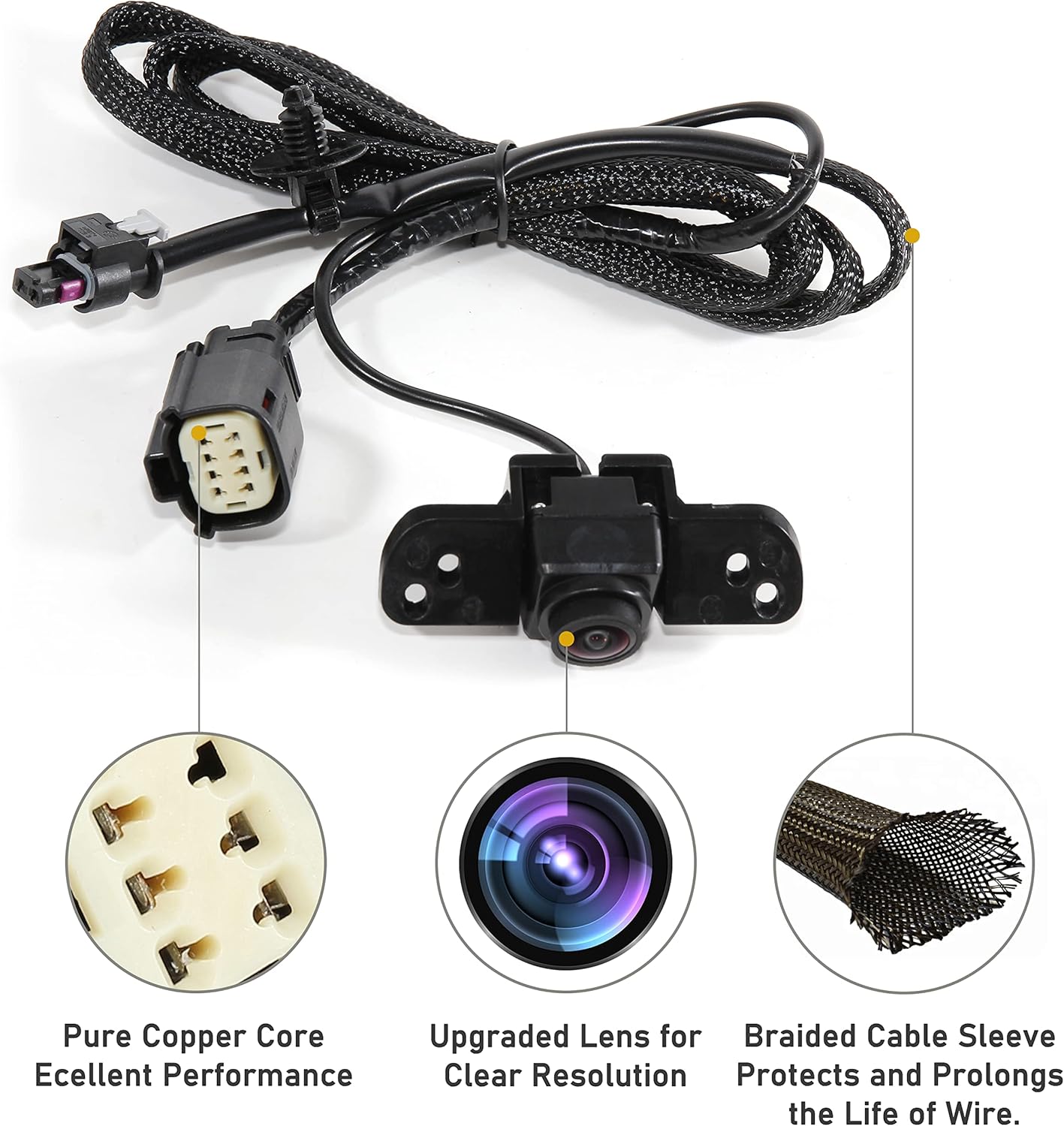 EWAY Backup Camera Replacement for 2016 2017 2018 2019 GMC Sierra/Chevrolet Silverado 1500/2500/3500 Rear View Reverse Parking Camera OE Part #
