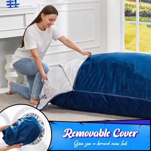 Hobestluk 3 in 1 Bean Bag Chair Giant Bean Bag Chairs Convertible Bean Bag Floor Cushion with Machine Washable Cover