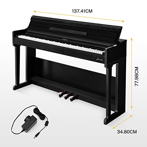 Donner DDP-90 Digital Piano, 88 Key Weighted Piano Keyboard for Beginner/Professional W/Three Pedals, Supports U-disk Music Playing