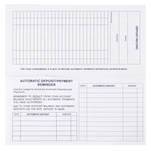 20 Pack Checkbook Register, Check Registers for Personal, Blank Ledger Transaction Registers for Personal or Business Bank