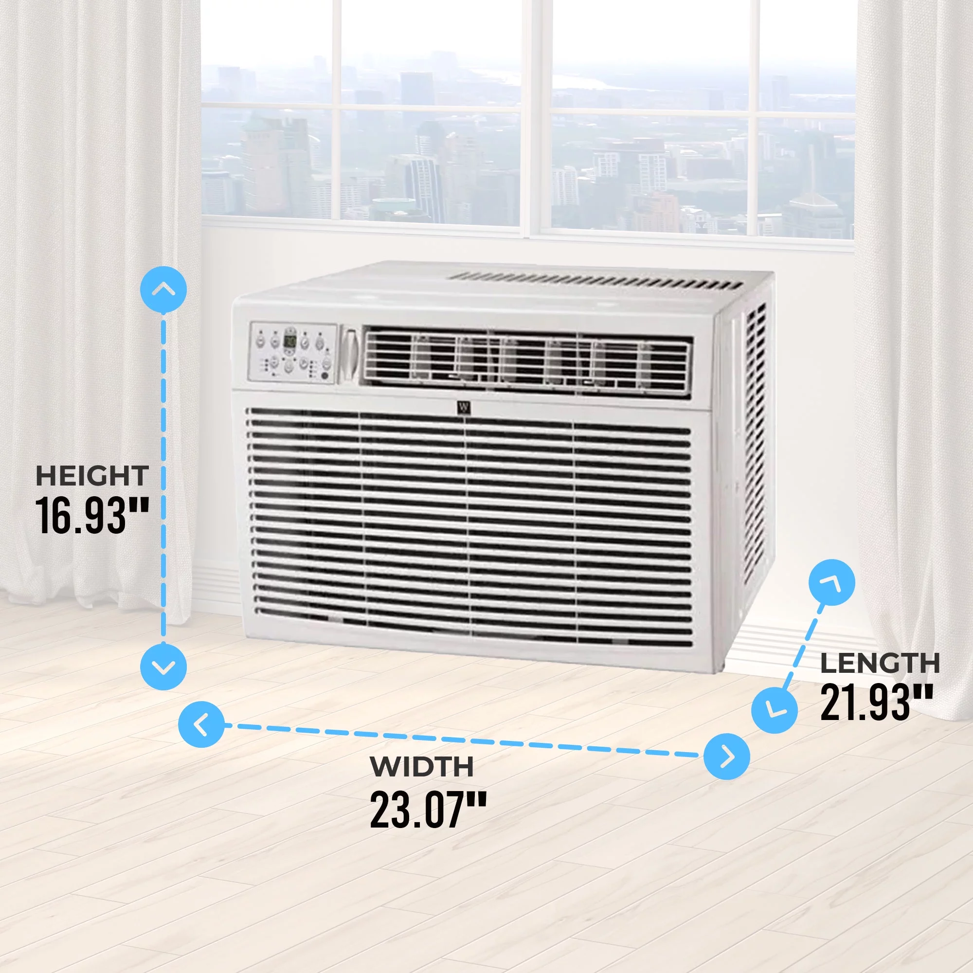 HomePointe 18,000 BTU Window Air Conditioner with Ionizer & Remote Control