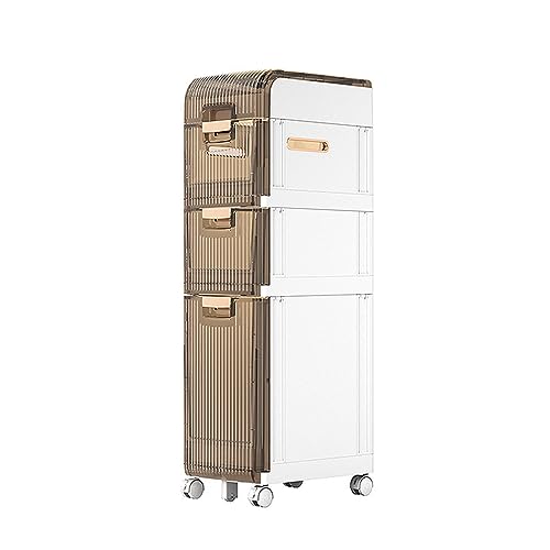 Towel Storage Unit Waterproof Bathroom Cabinets with Wheels, Bathroom Storage Units with 2/3/4 Storage Drawers, Free-standing Floor Cabinets
