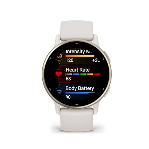 Garmin v&iacute;voactive 5, Health and Fitness GPS Smartwatch, AMOLED Display, Up to 11 Days of Battery, Ivory