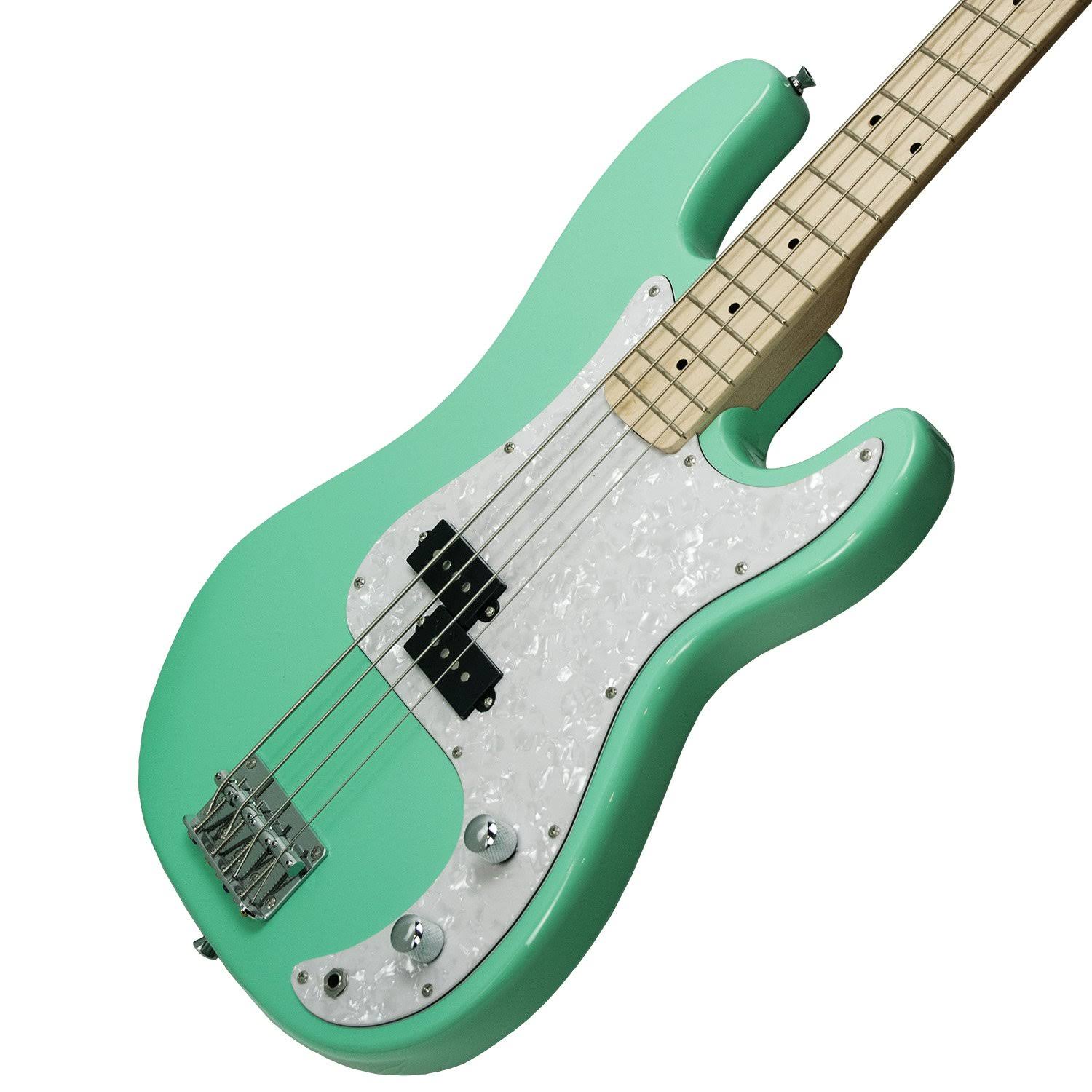 Sawtooth EP Series Electric Bass Guitar, Surf Green W/Pearl Pickguard