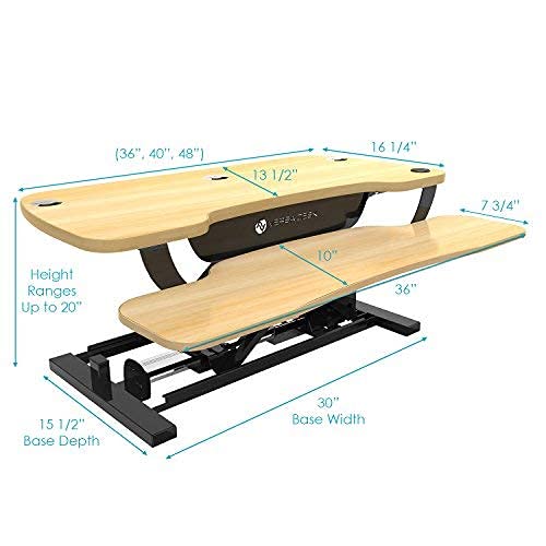 VERSADESK PowerPro™ 36 Inch Electric Standing Desk Converter, Height Adjustable Sit to Stand Up Desk Riser