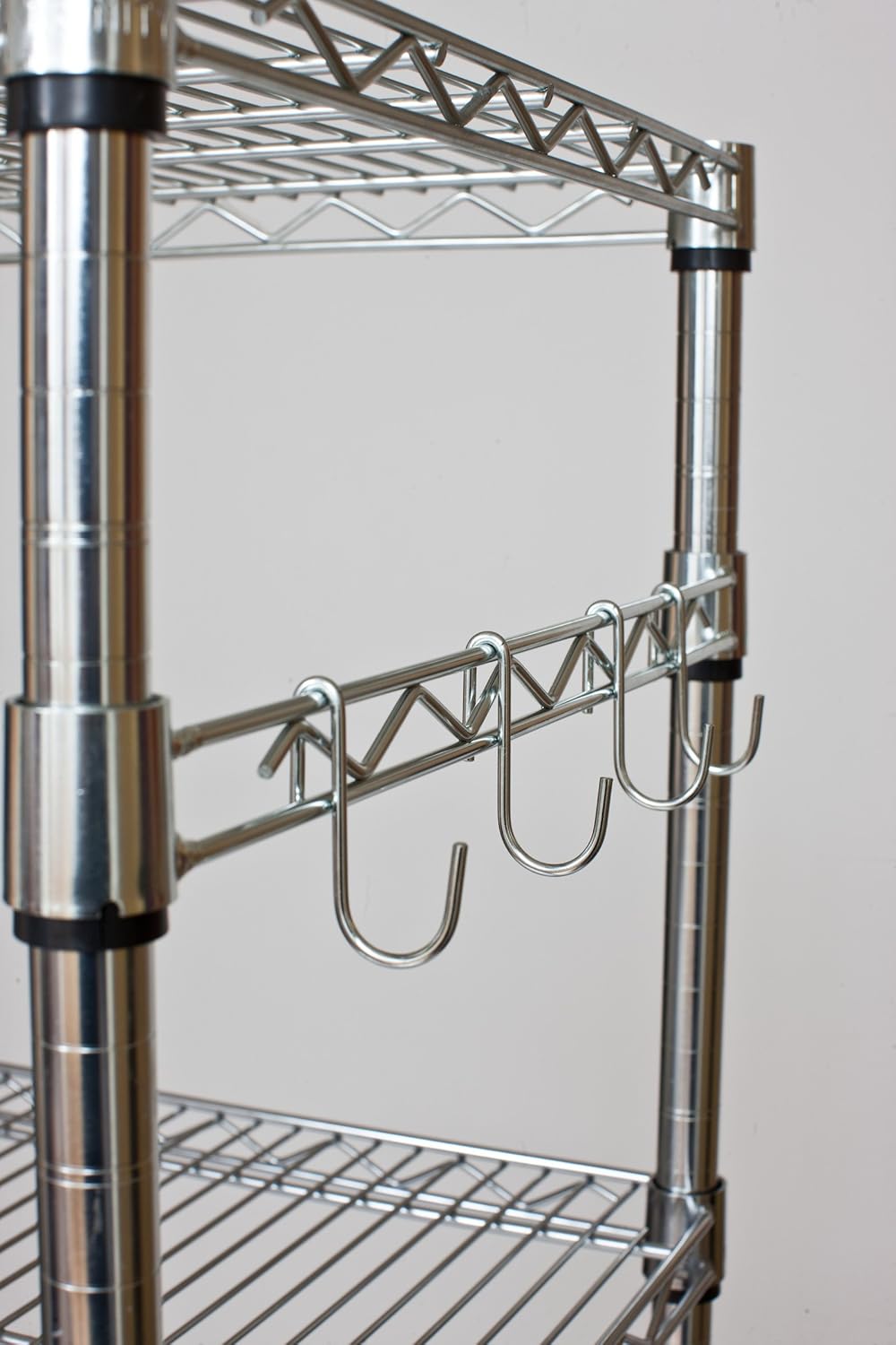 TRINITY EcoStorage Heavy Duty 5-Tier Adjustable Wire Shelving with Wheels and Storage Hooks for Kitchen Organization, Garage Storage, NSF Certified
