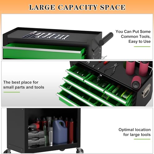 8-Drawer High Capacity Rolling Tool Chest, Removable Cabinet Storage Tool Box with Wheels and Drawers