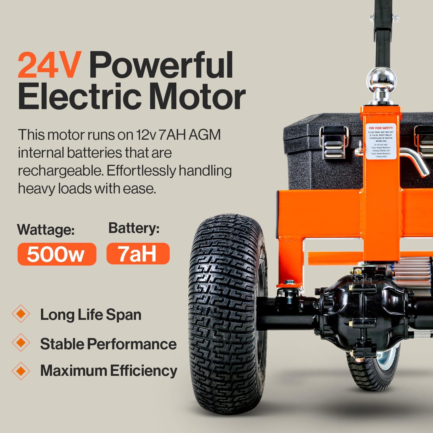 SuperHandy Trailer Dolly Electric Power 2800LBS Max Trailer Weight, 450LBS Max Tongue Weight