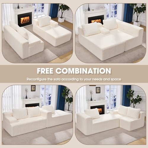 Modular Sectional Sofa Couches L-Shape Couch 3 Seat Modular Sofa Memory Foam Sectional Couches for Living Room