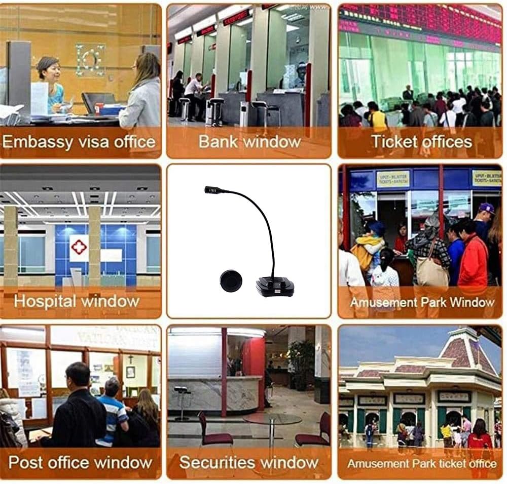 MEEYI MY-E330 Window Speaker System,2M Cable with Outer Speaker,Microphone Intercom,Window Intercom Speaker for Bank,Counter,Store,Restaurant