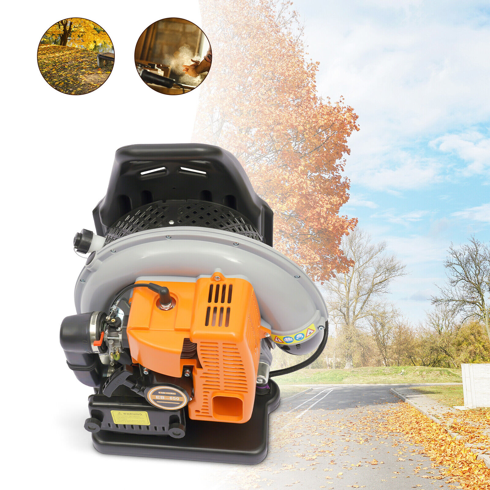 65CC 3.6HP Backpack Leaf Blower,2-Cycle Portable Backpack Blower Gas Powered, 635-CFM, Powerful Clearing Performance & Ergonomic Harness System