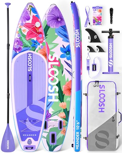 SLOOSH Inflatable Stand Up Paddle Board, 10'6" Inflatable Paddle Boards with Premium Accessories, Non-Slip EVA Deck, Ultra-Light Carry Bag Pump