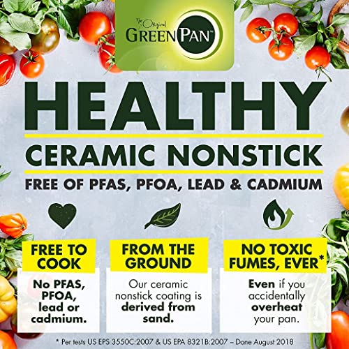 GreenPan Chatham Hard Anodized Healthy Ceramic Nonstick, 5QT Saute Pan Jumbo Cooker with Helper Handle and Lid, PFAS-Free, Dishwasher Safe, Oven Safe