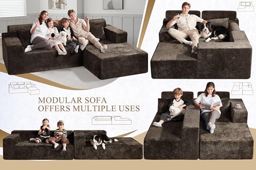 HABUTWAY 105" L-Shape Modular Sectional Sofa Couch for Living Room,No Assembly Required,Modular Comfy Sofa with Deep Seat for Living Room Bedroom