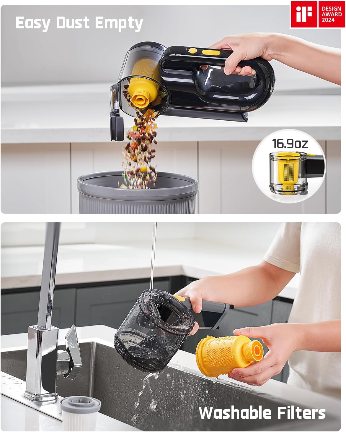 Fanttik Fold V10 Apex Pivot Car Vacuum, 17000Pa/50AW High Power Cordless Hand Vac, 2.5H Fast Charge, 16.9 oz Dustbin, LED Light, DynamicClean&trade