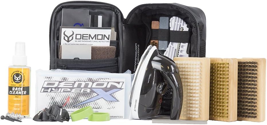 Demon Park Ranger Ski & Snowboard Tuning Kit with Iron, 1lb Wax Block, Base Cleaner & Snowboard Wall Mount Hanger