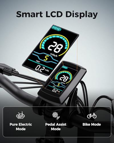 Jasion EB7 2.0/ST Electric Bike for Adults, 1200W Peak Motor 28MPH Max Speed Folding Ebike, 48V 10AH Removable Battery