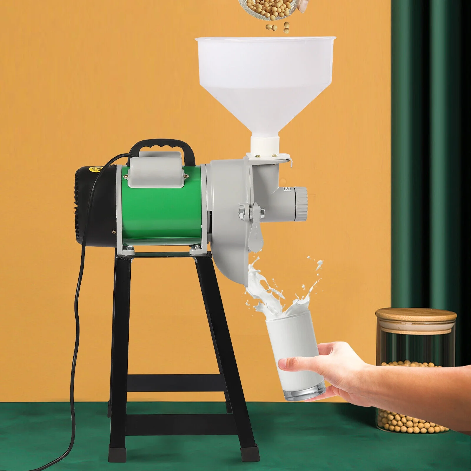 Electric Feed Mill Wet Cereals Grinder Feed Pellet Maker For Rice Grain Coffee Green