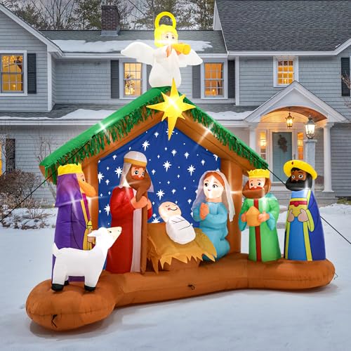 16FT Christmas Inflatable Snowman Outdoor Decorations, Giant Christmas Snowman, Holiday Blow Up Yard Decor with LED Lights